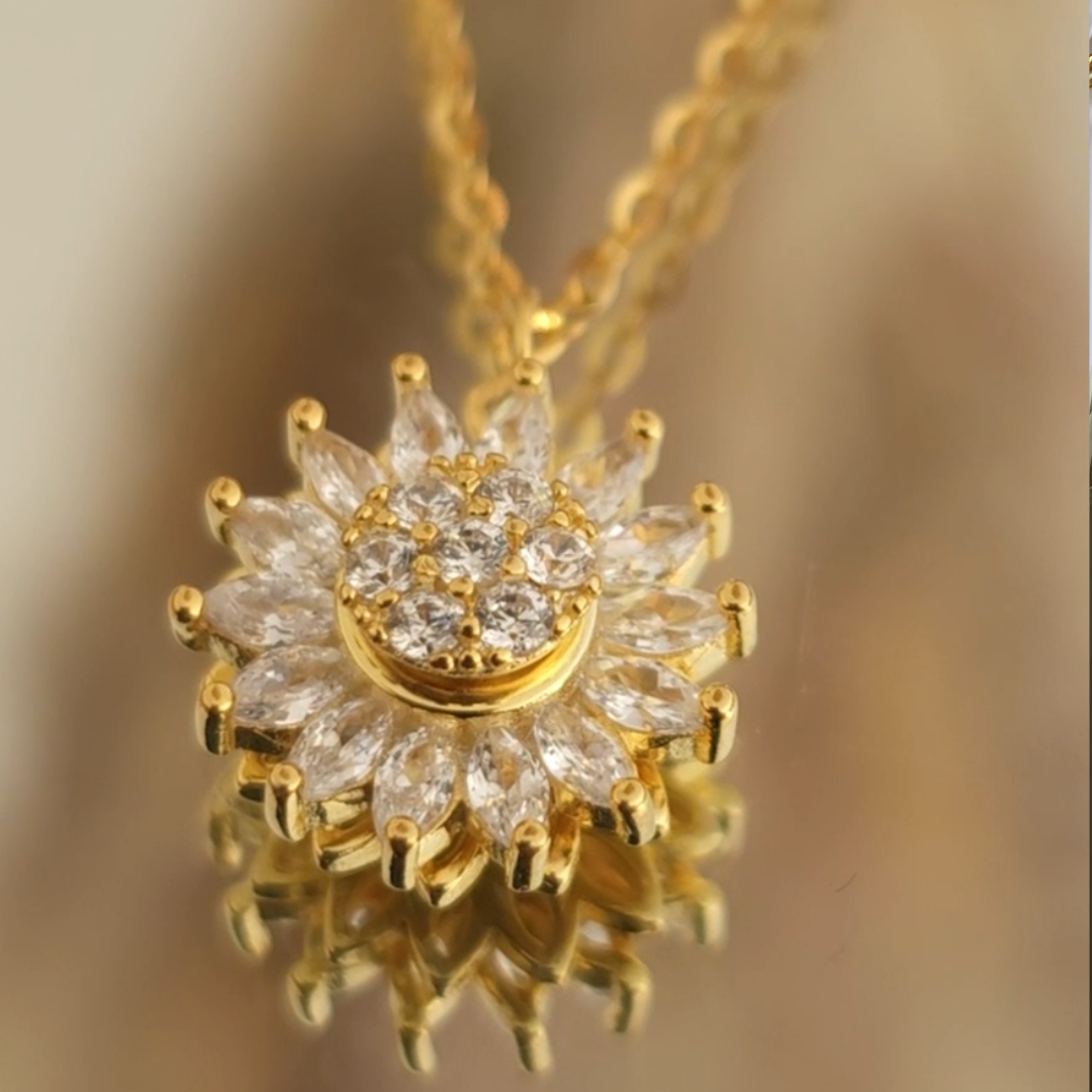 Combo Girasol x3 (Collar, Anillo y Aretes)