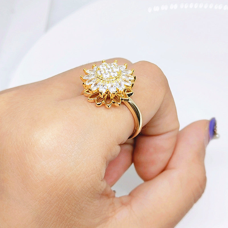 Anillo De Girasol Giratorio