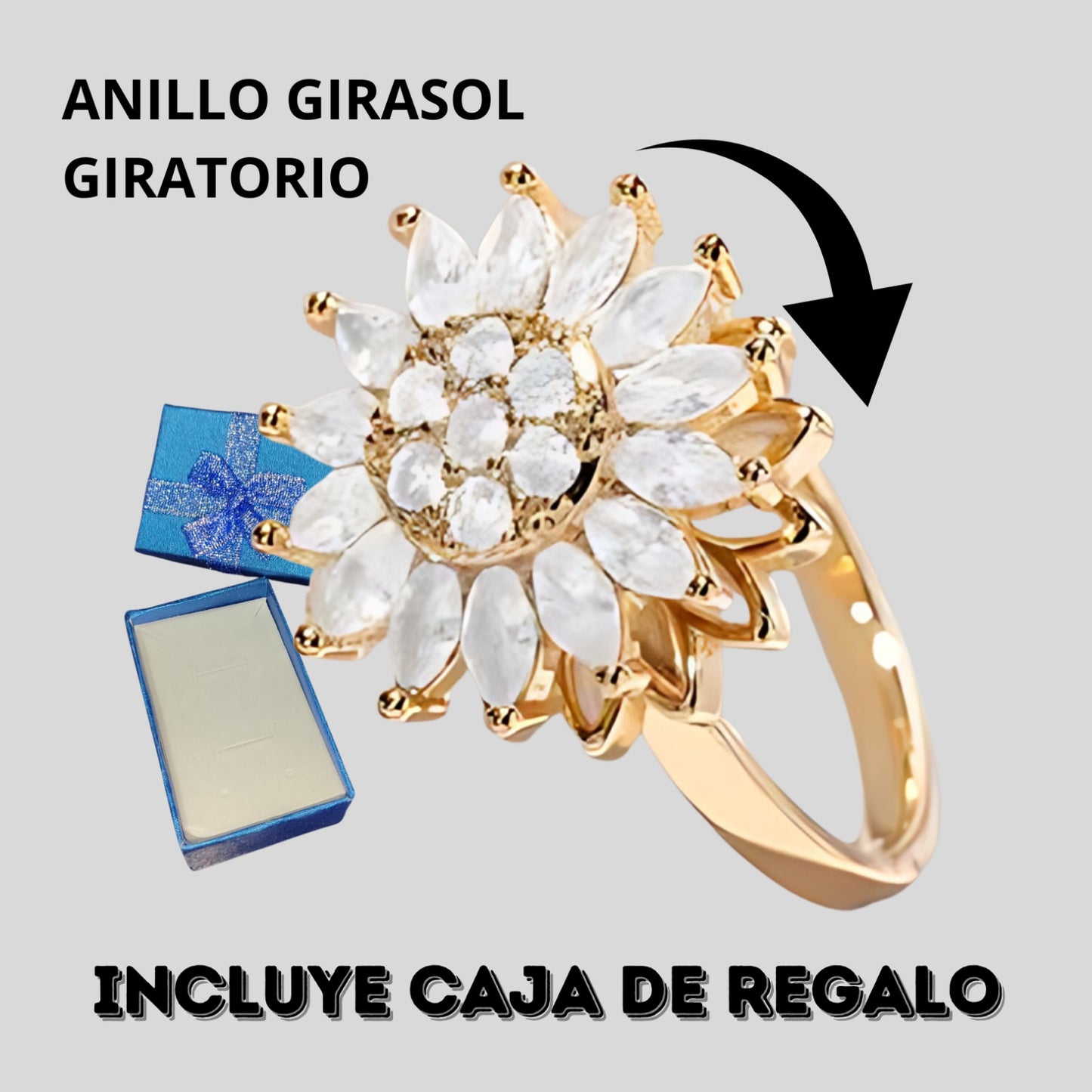 Anillo De Girasol Giratorio