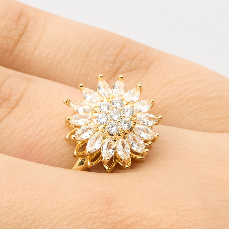 Anillo De Girasol Giratorio
